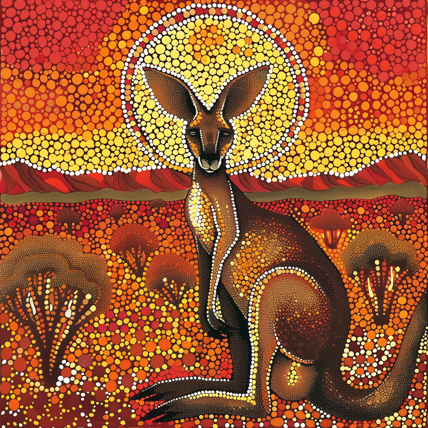 Dot Painting Kangaroo - Original